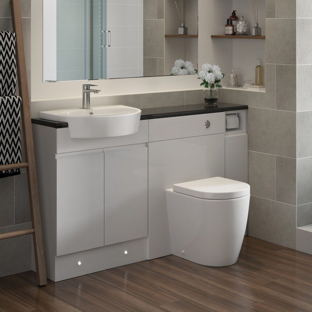 Ajax Caistor Rimless Back to Wall Comfort Height WC and Seat full lifestyle
