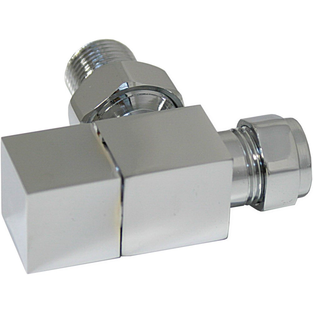 Ajax Squared Angled Radiator Valves in Chrome