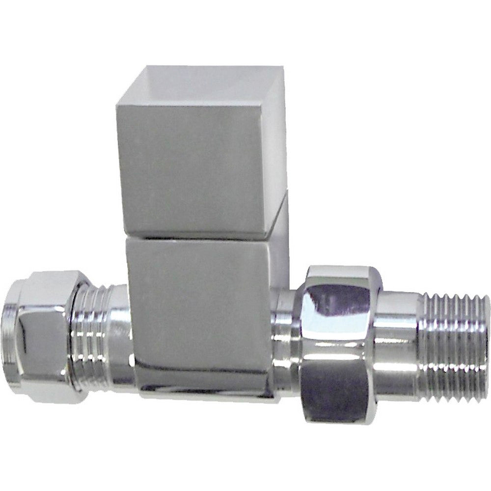 Ajax Square Straight Radiator Valves in Chrome
