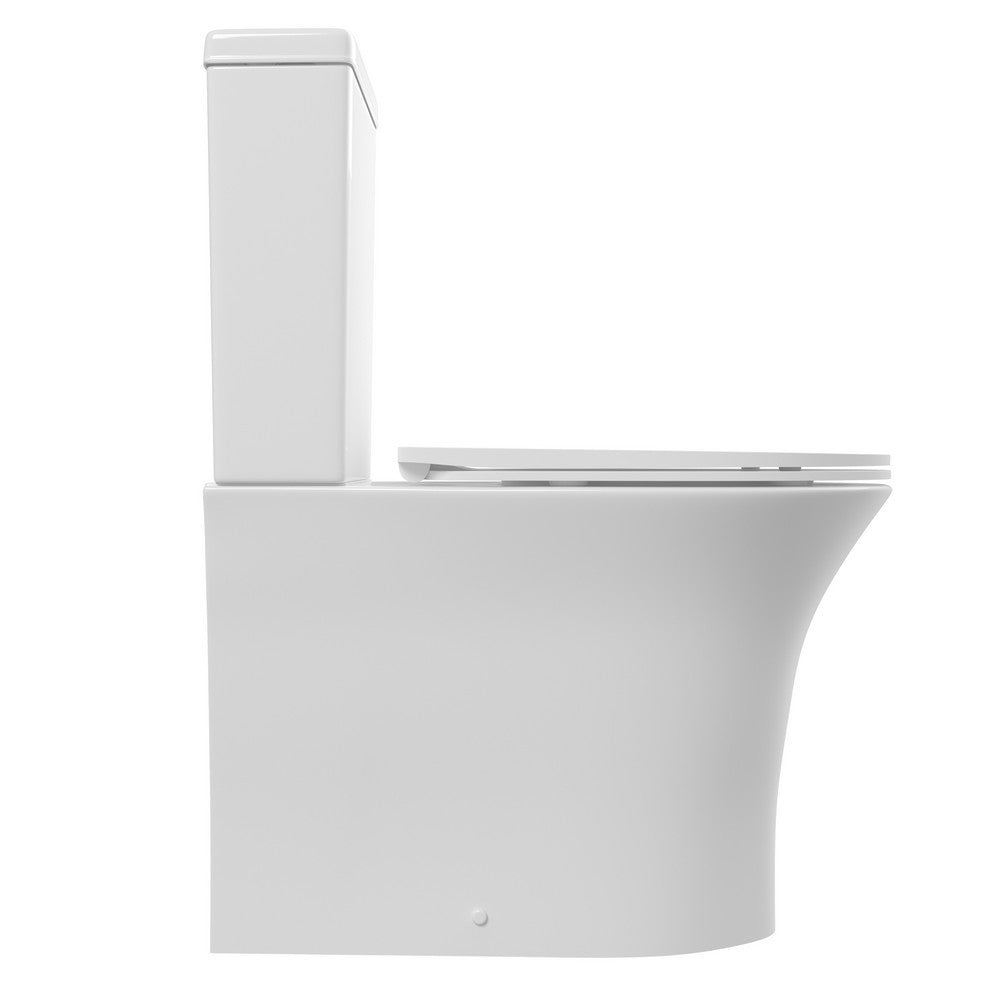 Ajax Donnington Rimless Close Coupled WC and Seat side view