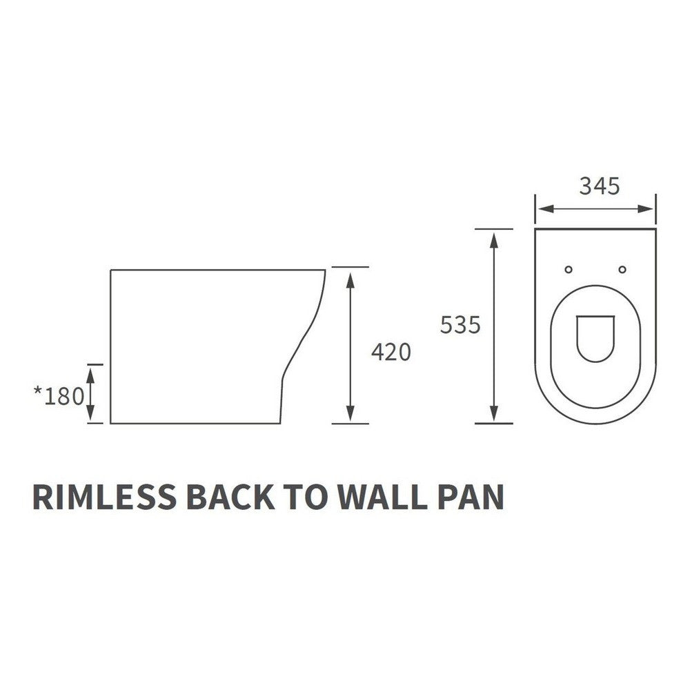 Ajax Maltby Rimless Back to Wall WC with Soft Close Seat dimensions