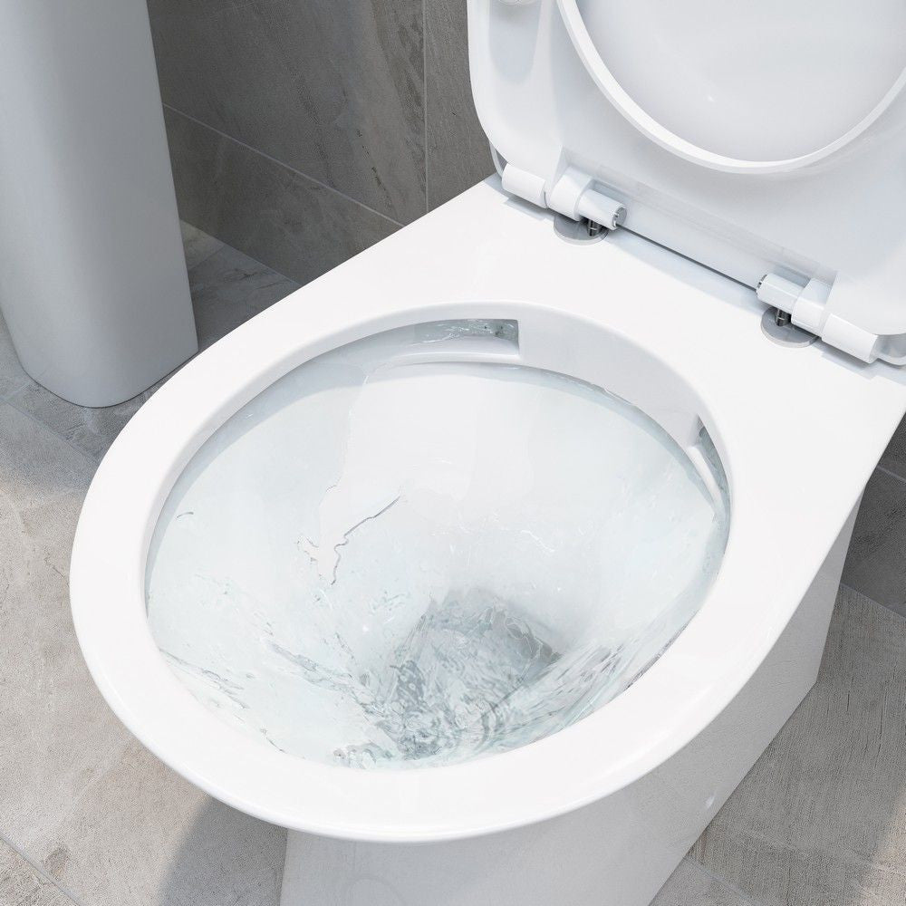 Ajax Maltby Rimless Short Projection Close Coupled WC with Seat close up