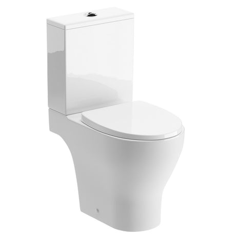 Ajax Maltby Rimless Short Projection Open Back Close Coupled WC with Seat