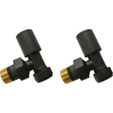 Ajax Patterned Angled Radiator Valves in Anthracite