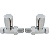 Ajax Patterned Straight Radiator Valves in Chrome