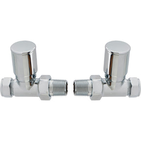 Ajax Patterned Straight Radiator Valves in Chrome
