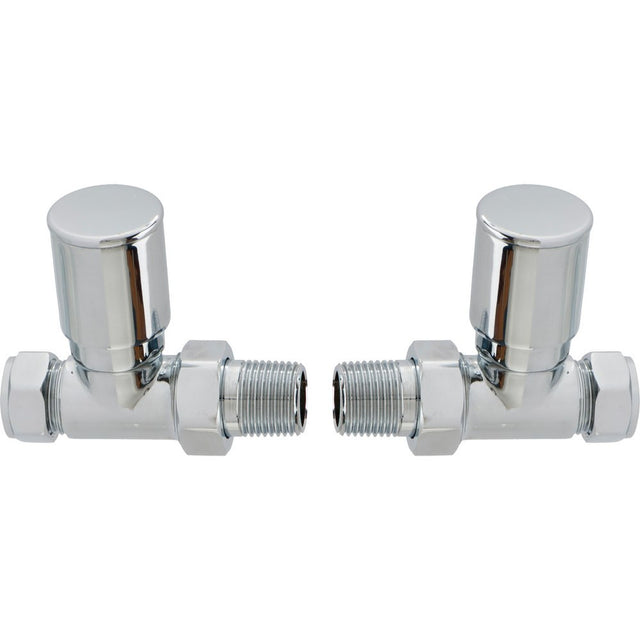 Ajax Patterned Straight Radiator Valves in Chrome