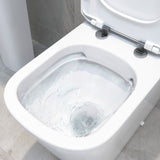 Ajax Weelsby Rimless Close Coupled Closed Back Comfort Height WC and Seat inside