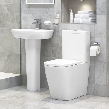 Ajax Weelsby Rimless Close Coupled Closed Back Comfort Height WC and Seat