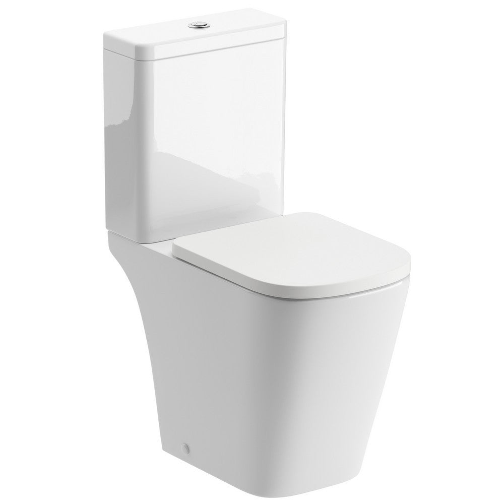 Ajax Weelsby Rimless Close Coupled Open Back Comfort Height WC with Seat