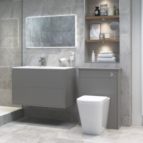 Ajax Weelsby Rimless Comfort Height Back to Wall WC with Seat meida
