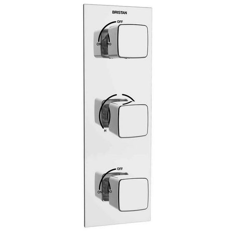 Bristan Cobalt Thermostatic Recessed Twin Stopcocks Shower Valve