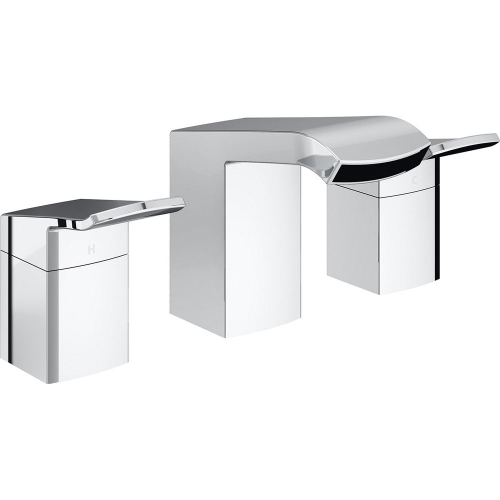 Bristan Descent 3 Hole Basin Mixer With Clicker Basin Waste