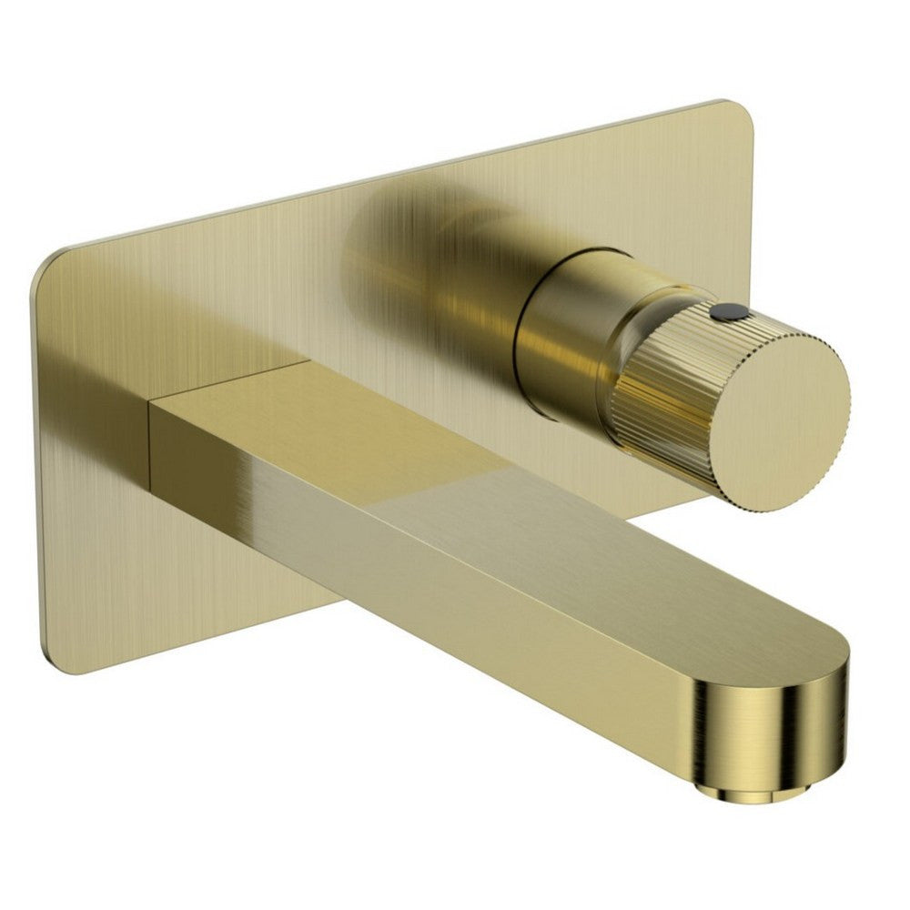 Scudo Koko Wall Mounted Basin Mixer Brushed Brass