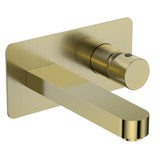 Scudo Koko Wall Mounted Basin Mixer Brushed Brass
