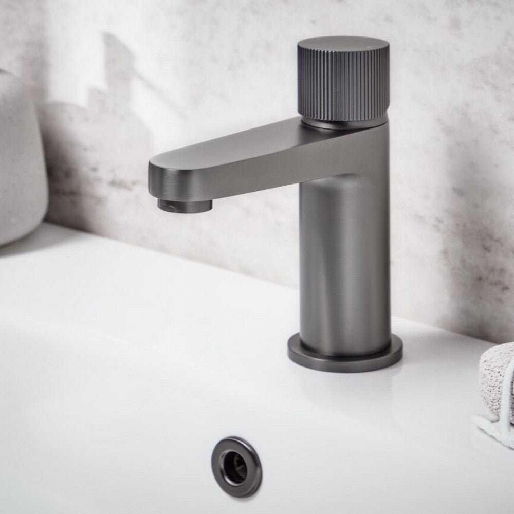 Scudo Koko Mini Mono Basin Mixer in Gunmetal close up