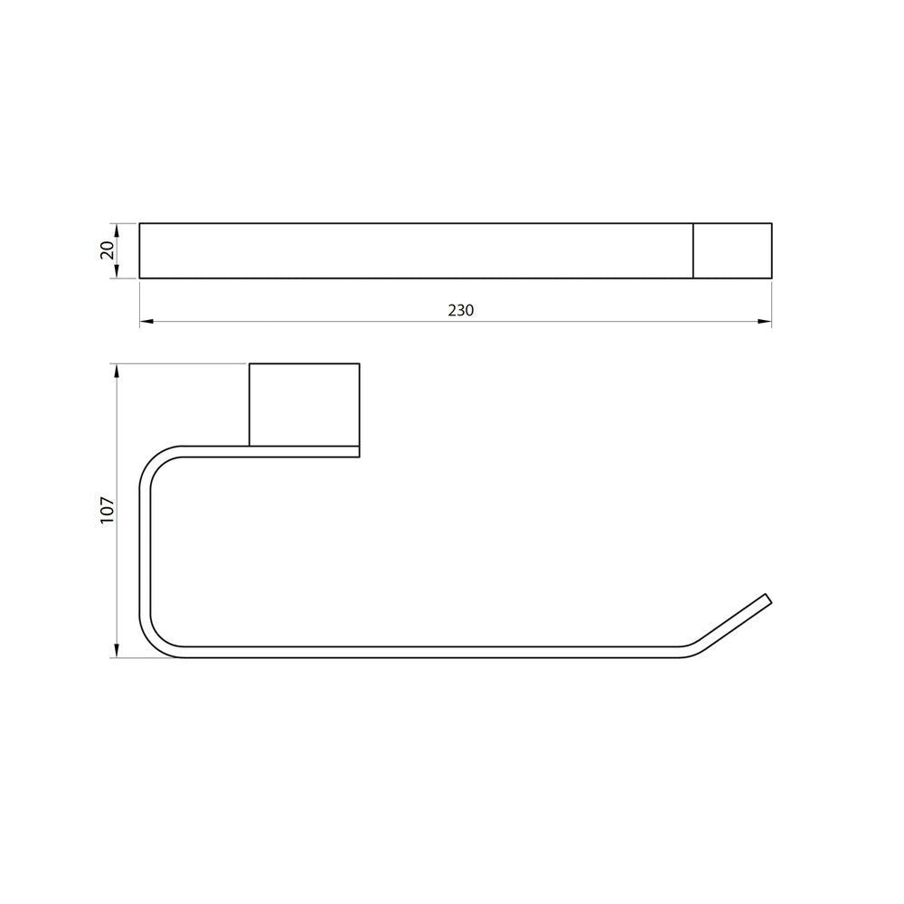 Scudo Roma Towel Ring Brushed Brass Dimensions