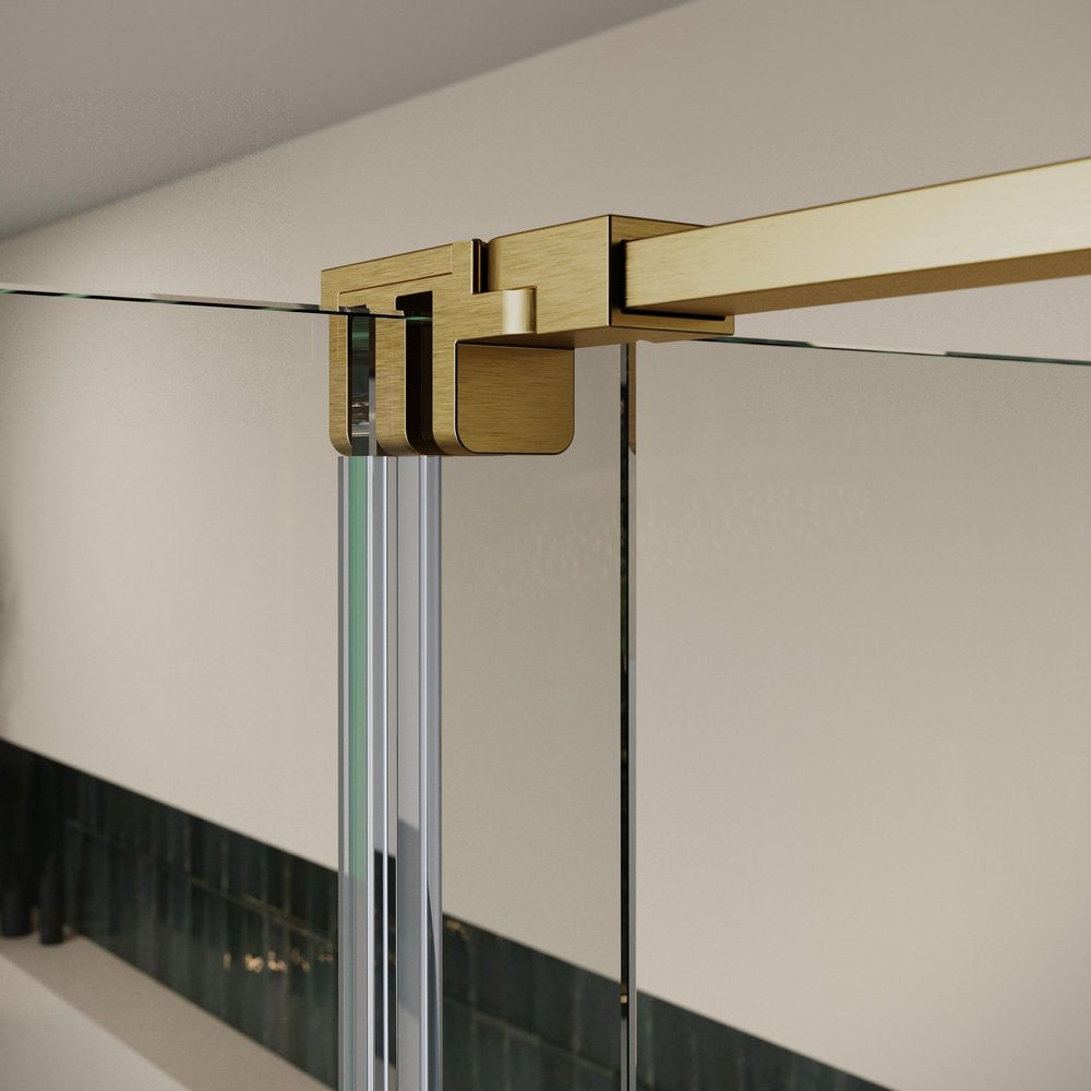 Scudo S8 Momentum Brushed Brass Sliding Wetroom Panel