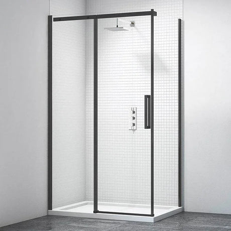 Merlyn Ionic Essence Frameless Black Sliding Shower Door